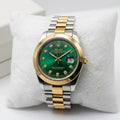 Rolex Datejust Inspired Two-Tone Green Dial Watch